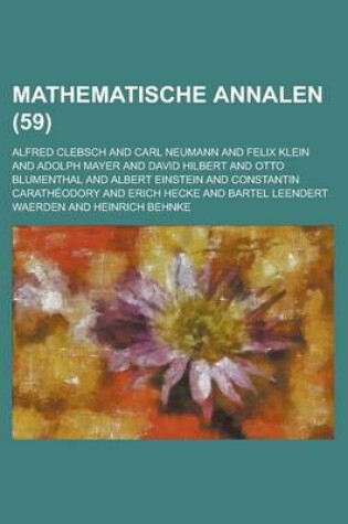 Cover of Mathematische Annalen (59 )