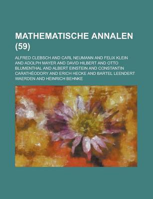 Book cover for Mathematische Annalen (59 )