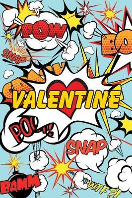 Book cover for Superhero Cartoon Words Valentine Journal