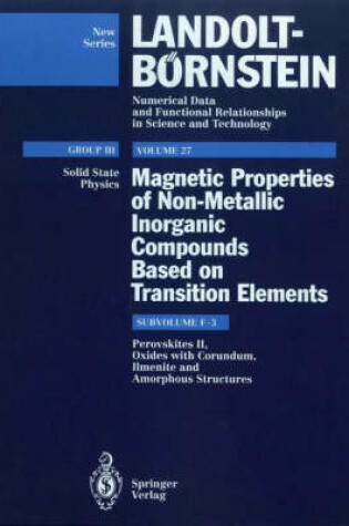 Cover of Perovskites II, Oxides with Corundum, Ilmenite and Amorphous Structures