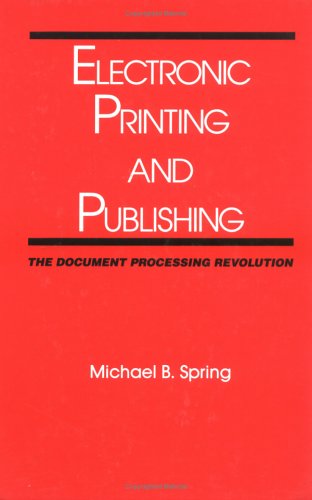 Book cover for Electronic Printing and Publishing