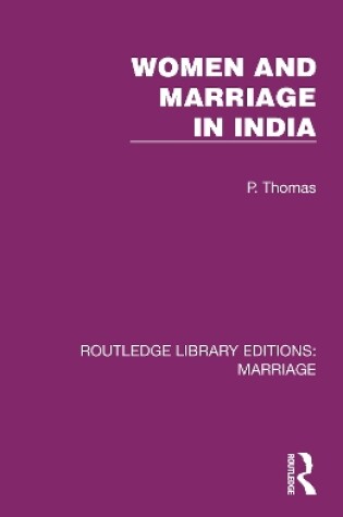 Cover of Women and Marriage in India