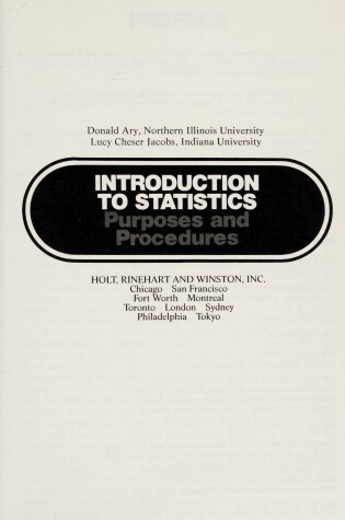 Cover of Introduction to Statistics