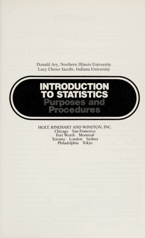 Book cover for Introduction to Statistics