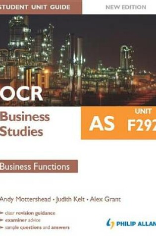 Cover of OCR Business Studies as Student Unit Guide Unit F292 Business Functions