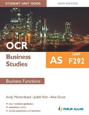 Book cover for OCR Business Studies as Student Unit Guide Unit F292 Business Functions