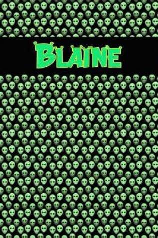 Cover of 120 Page Handwriting Practice Book with Green Alien Cover Blaine