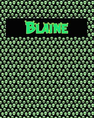 Book cover for 120 Page Handwriting Practice Book with Green Alien Cover Blaine