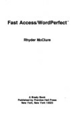 Cover of Fast Access Wordperfect