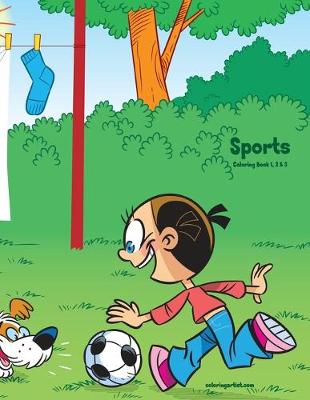 Book cover for Sports Coloring Book 1, 2 & 3