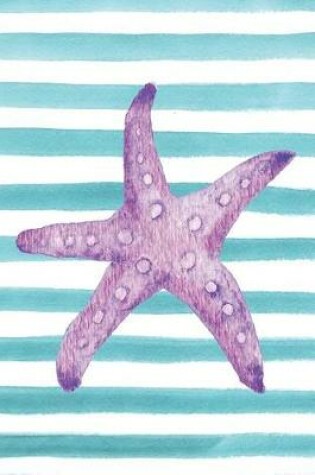 Cover of Purple Starfish Watercolor Stripe Journal, Dot Grid