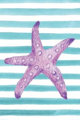 Book cover for Purple Starfish Watercolor Stripe Journal, Dot Grid