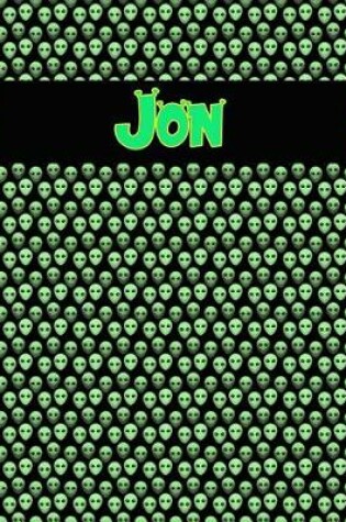 Cover of 120 Page Handwriting Practice Book with Green Alien Cover Jon