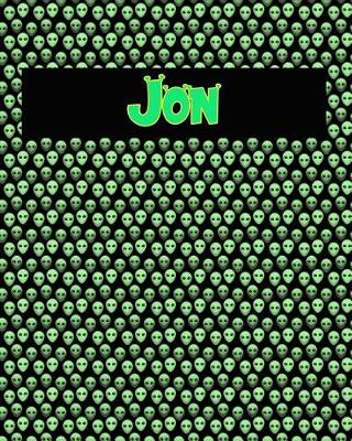 Book cover for 120 Page Handwriting Practice Book with Green Alien Cover Jon