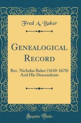 Cover of Genealogical Record