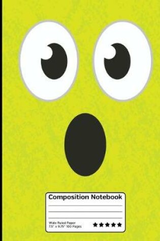 Cover of Surprised Chartreuse Color Emoticon Composition Notebook