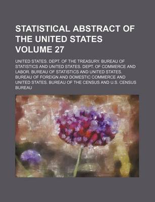 Book cover for Statistical Abstract of the United States Volume 27