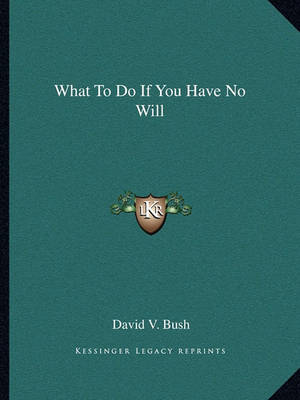 Book cover for What to Do If You Have No Will