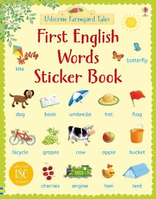 Book cover for First English Words Sticker Book