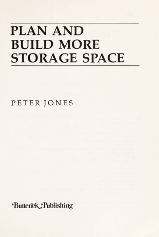 Book cover for Plan and Build More Storage Space