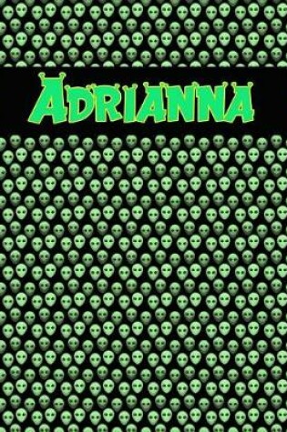Cover of 120 Page Handwriting Practice Book with Green Alien Cover Adrianna