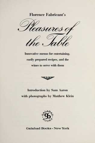 Cover of Pleasures of the Table