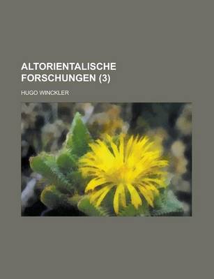 Book cover for Altorientalische Forschungen (3 )