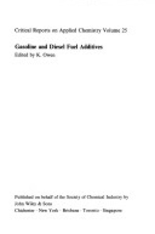 Cover of Gasoline and Diesel Fuel Additives