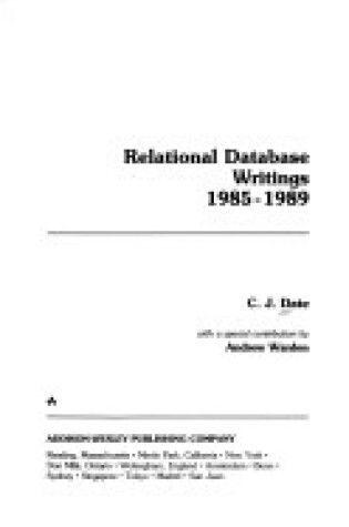 Cover of Relational Database Writings 1985-1989