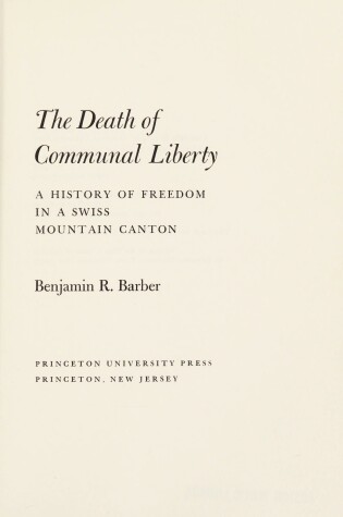 Cover of The Death of Communal Liberty