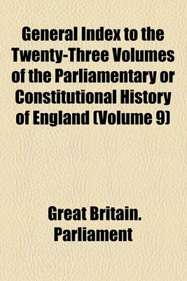 Book cover for The Parliamentary or Constitutional History of England (Volume 9)