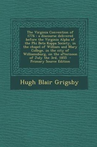 Cover of The Virginia Convention of 1776