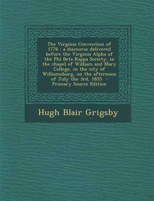 Book cover for The Virginia Convention of 1776