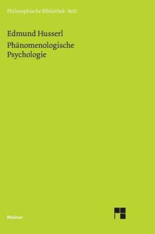 Cover of Phanomenologische Psychologie