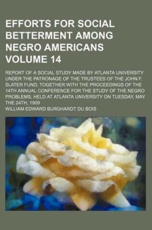 Cover of Efforts for Social Betterment Among Negro Americans Volume 14; Report of a Social Study Made by Atlanta University Under the Patronage of the Trustees