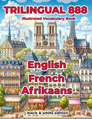 Book cover for Trilingual 888 English French Afrikaans Illustrated Vocabulary Book