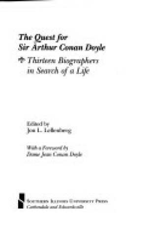 Cover of The Quest for Sir Arthur Conan Doyle