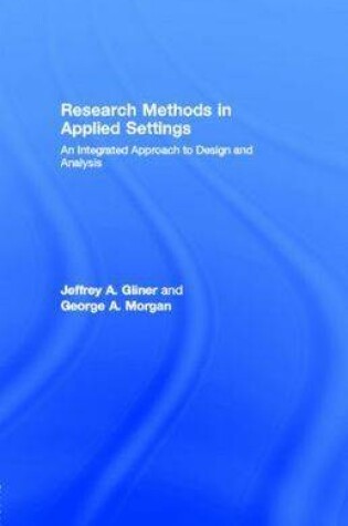 Cover of Research Methods in Applied Settings