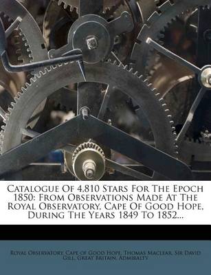 Book cover for Catalogue of 4,810 Stars for the Epoch 1850