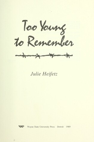 Cover of Too Young to Remember