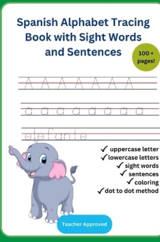 Cover of Spanish Alphabet Tracing Book with Sight Words and Sentences