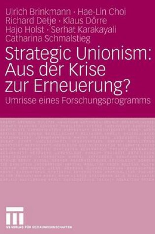 Cover of Strategic Unionism: Aus der Krise zur Erneuerung?