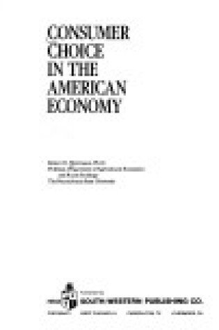 Cover of Consumer Choice in the American Economy