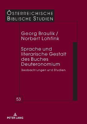 Cover of Sprache Und Literarische Gestalt Des Buches Deuteronomium