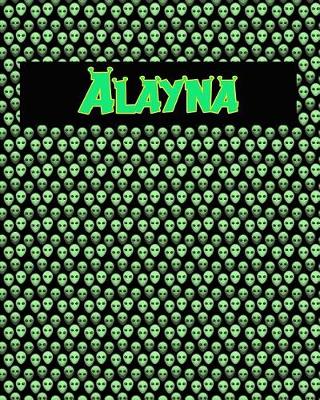 Book cover for 120 Page Handwriting Practice Book with Green Alien Cover Alayna