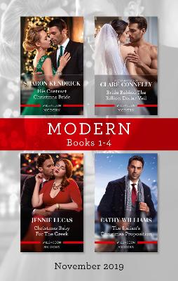 Cover of Modern Box Set 1-4 Nov 2019/His Contract Christmas Bride/Bride Behind the Billion-Dollar Veil/Christmas Baby for the Greek/The Italian's Chri