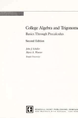 Cover of College Algebra and Trigonometry