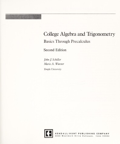 Book cover for College Algebra and Trigonometry