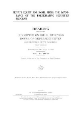 Cover of Private equity for small firms