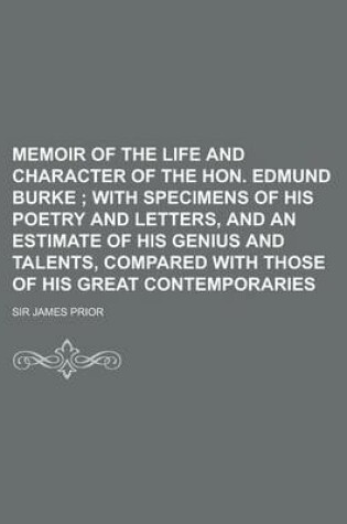 Cover of Memoir of the Life and Character of the Hon. Edmund Burke